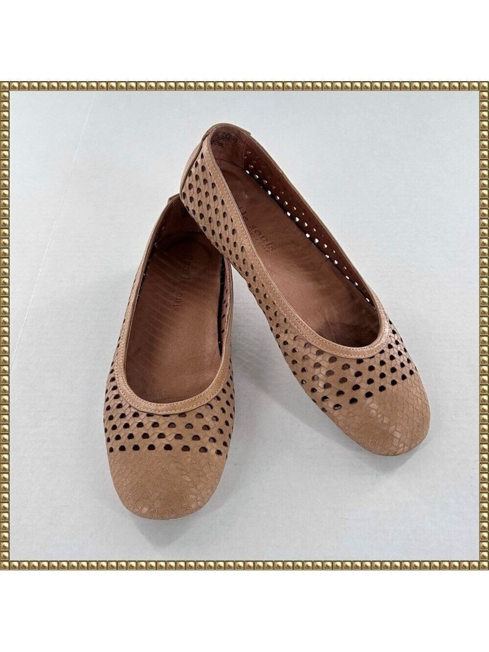 Gentle Souls Kenneth Cole Tan Leather Ballet Flats Size 9